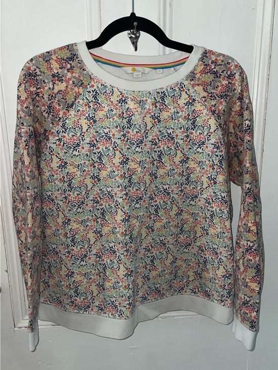 Boden Tops - Boden 100% Cotton Floral Print Crewneck Pullover Sweater Size M